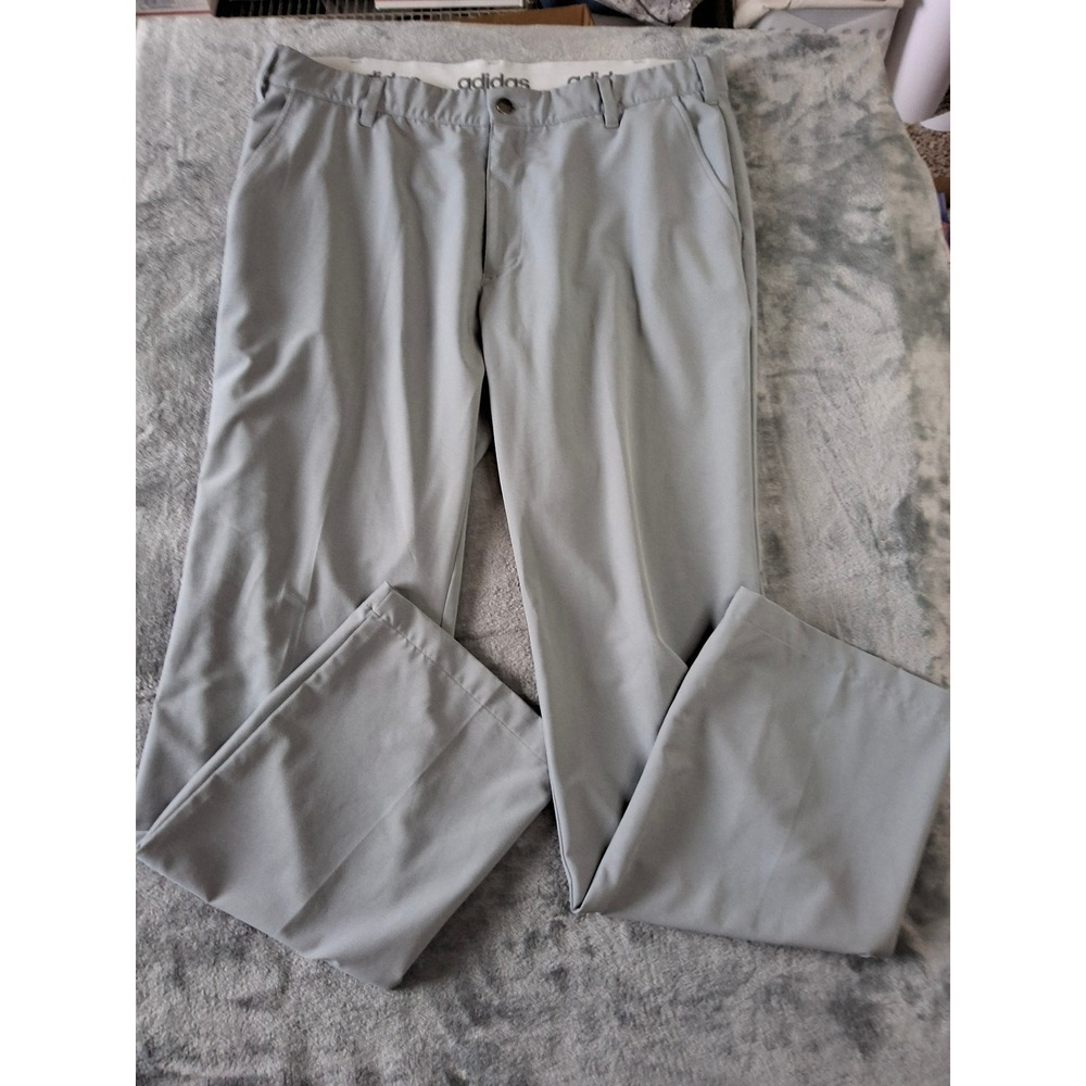 Adidas Mens Grey Ultimate365 Golf Pants Stretch Flat Front 36x32